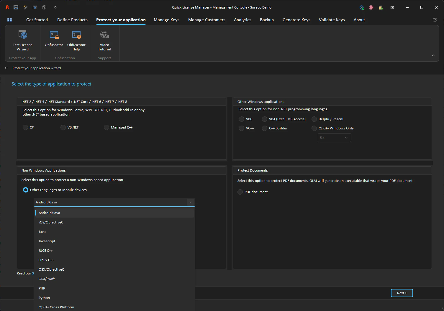 screenshot of Quick License Manager
